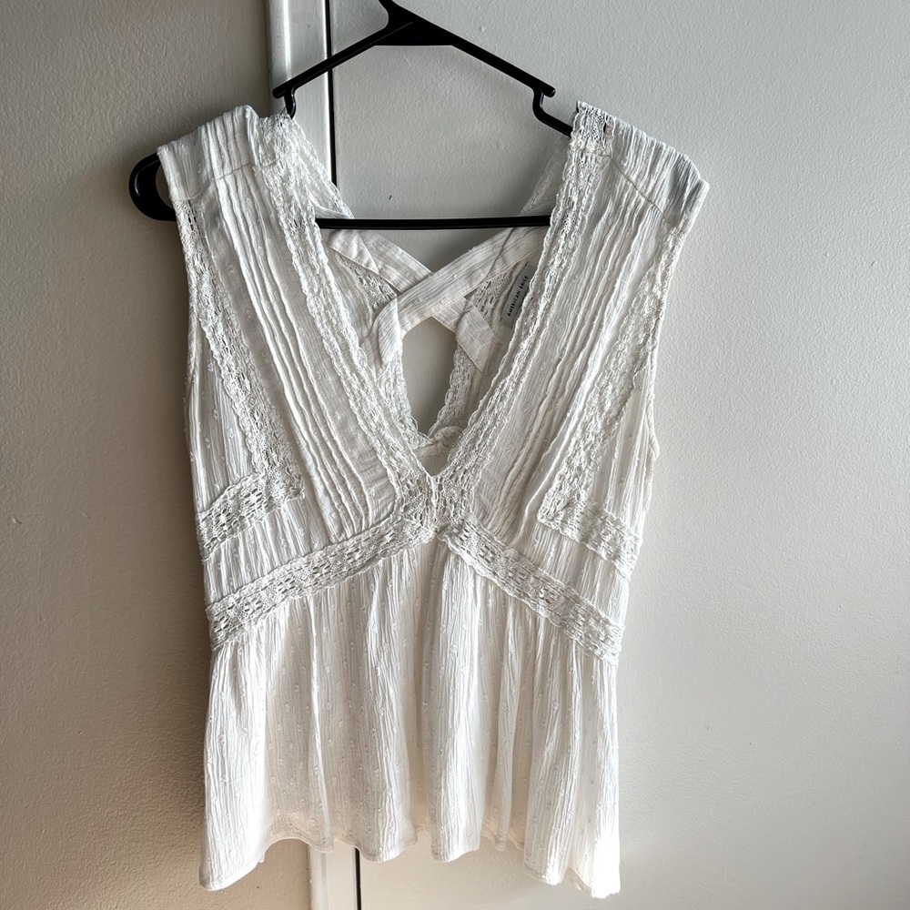 Small American Eagle white tank top